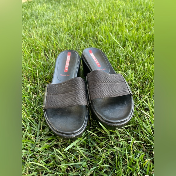 Prada Shoes - Y2K Vintage Prada Platform Slides